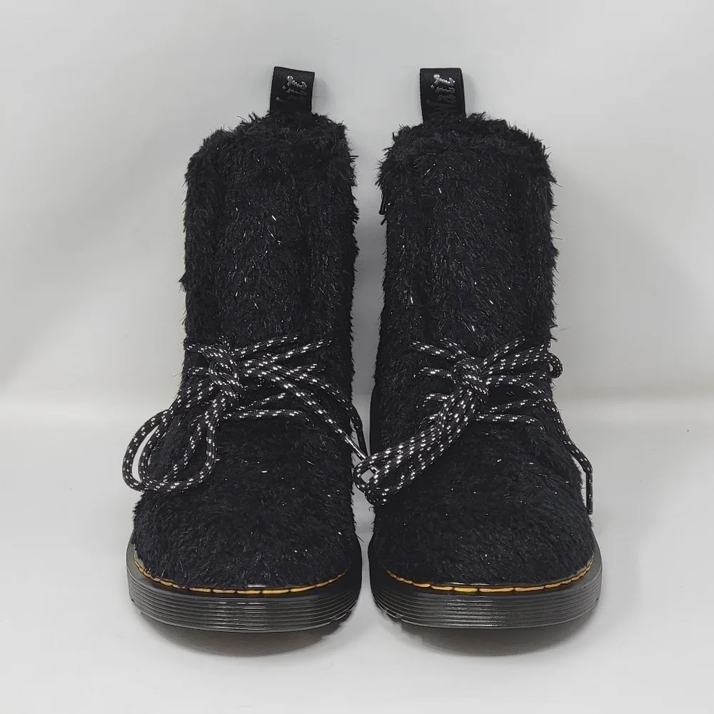 Dr. Martens 1460 PASCAL TINSEL FUR LACE UP BOOTS WOMENS US SIZE 5 NEW